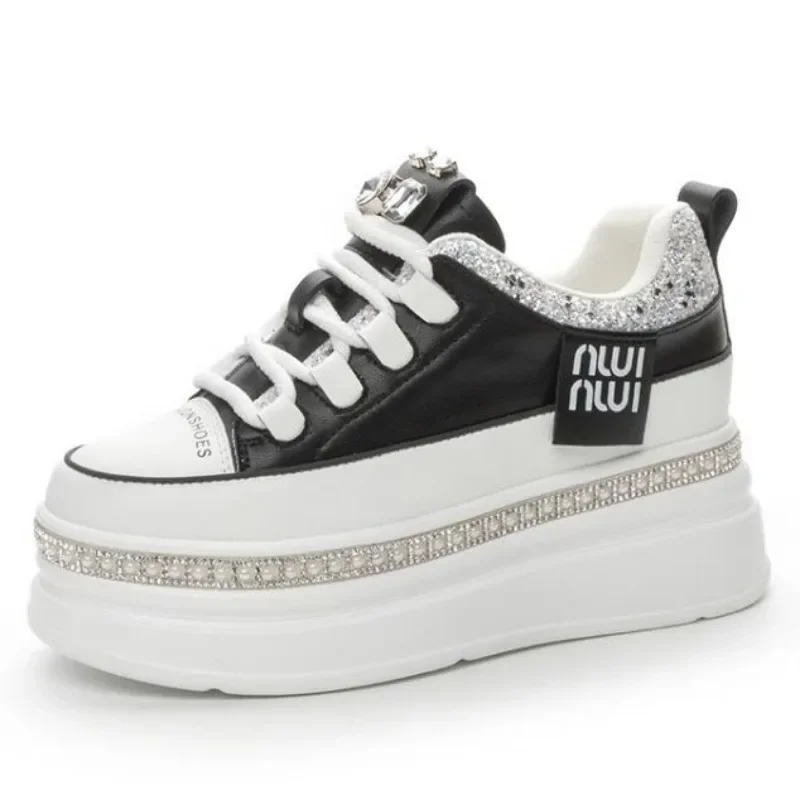 Mesh Sneaker Women - Top quality 7cm Genuine Leather Women