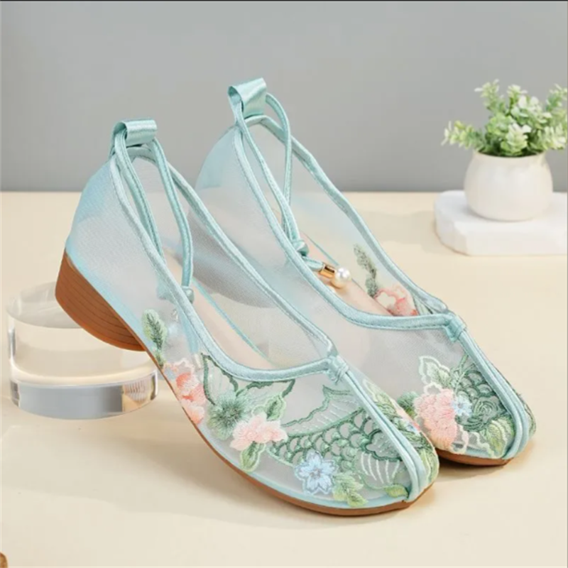 Women Shoes Sandals - Popular Sandals Mesh Shoes Embroidered Modern