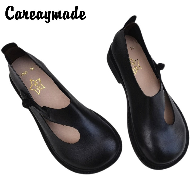 Women'S Shoes Large - Careaymade-Genuine leather big shoes retro national