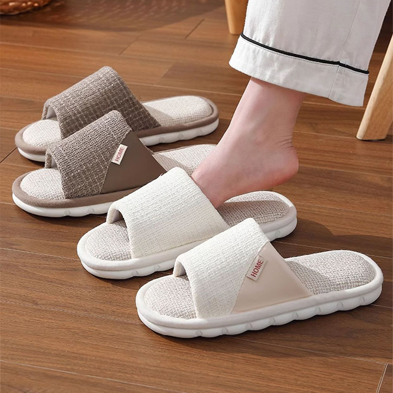 Women Shoes Size To Men - Linen Slippers Women And Men Household