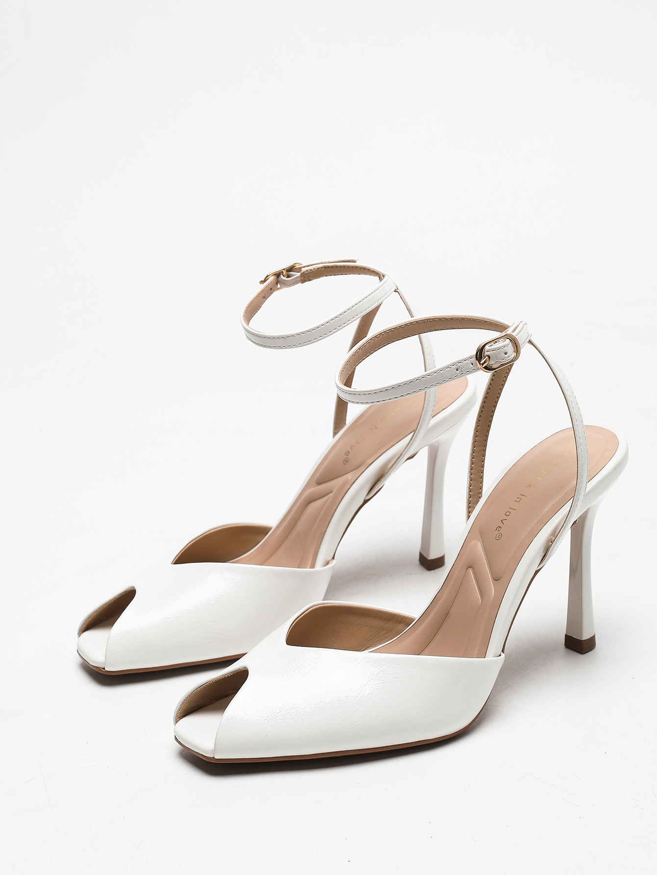 Chic Square-Toe Leather Peep-T - Women'S Shoes Peep Toe avis et prix