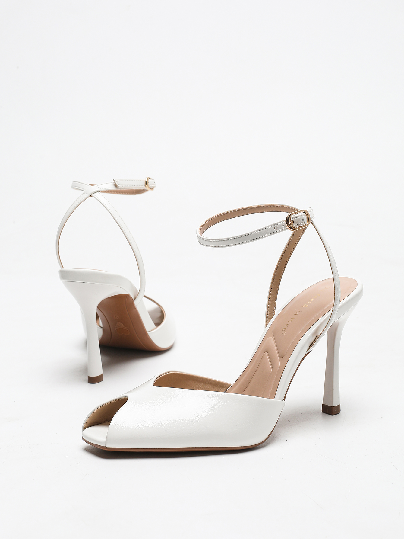 Chic Square-Toe Leather Peep-T - Women'S Shoes Peep Toe avis et prix