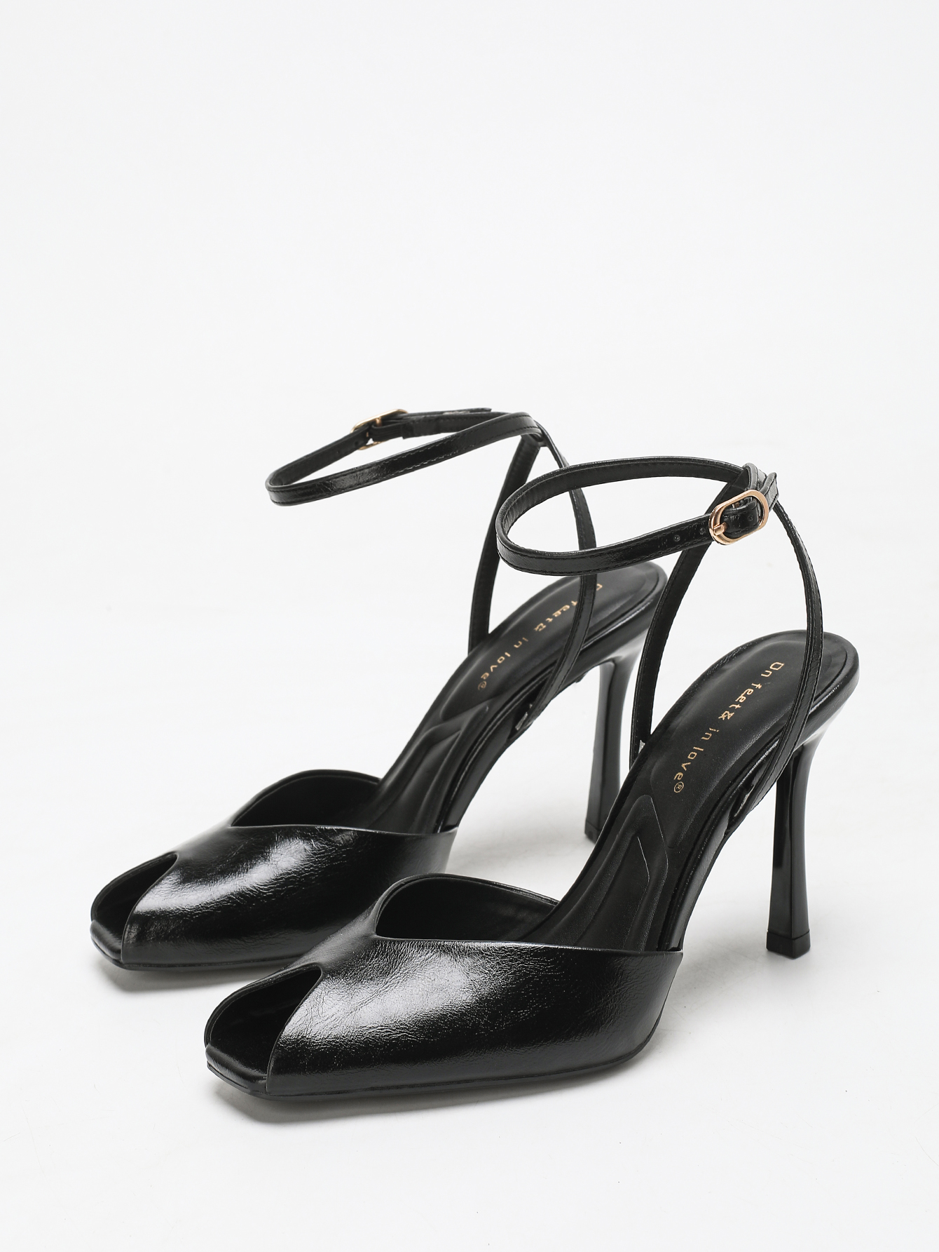 Chic Square-Toe Leather Peep-T - Women'S Shoes Peep Toe avis et prix