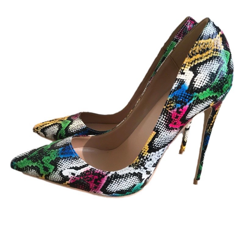 Colorful Python Leather High H - Women'S Shoes In Size 12 avis et prix
