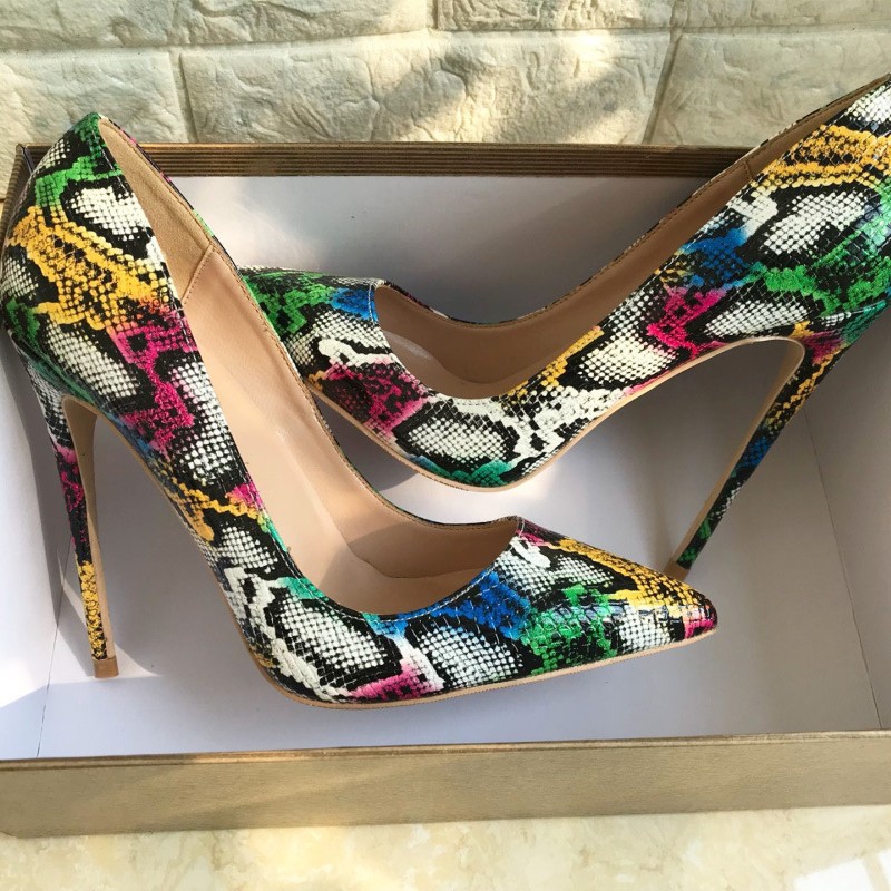 Colorful Python Leather High H - Women'S Shoes In Size 12 avis et prix