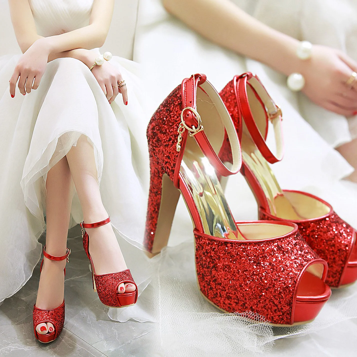 Silver Summer Women High Heel  - Women'S Shoes Peep Toe avis et prix