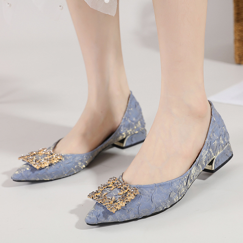 Fashion Blue Satin Rhinestone  - Women Shoes Sandals avis et prix