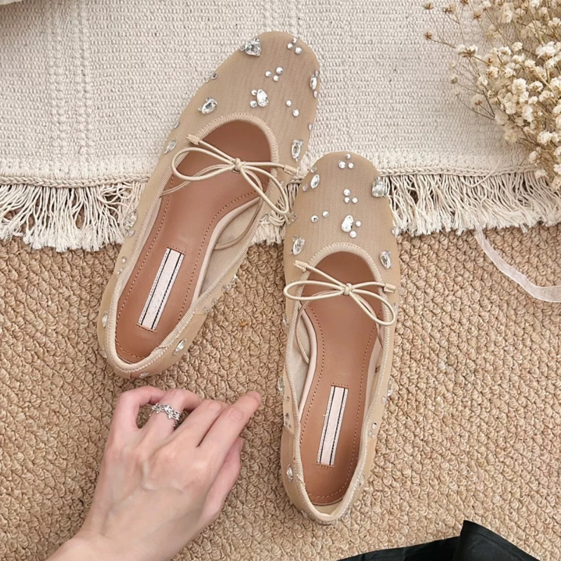 Diamond Luxury Mesh Mules Sand - Women Shoes Sandals avis et prix