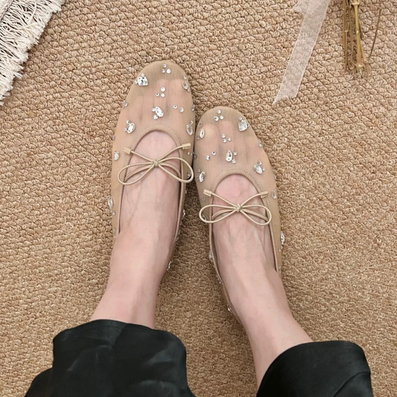 Diamond Luxury Mesh Mules Sand - Women Shoes Sandals avis et prix