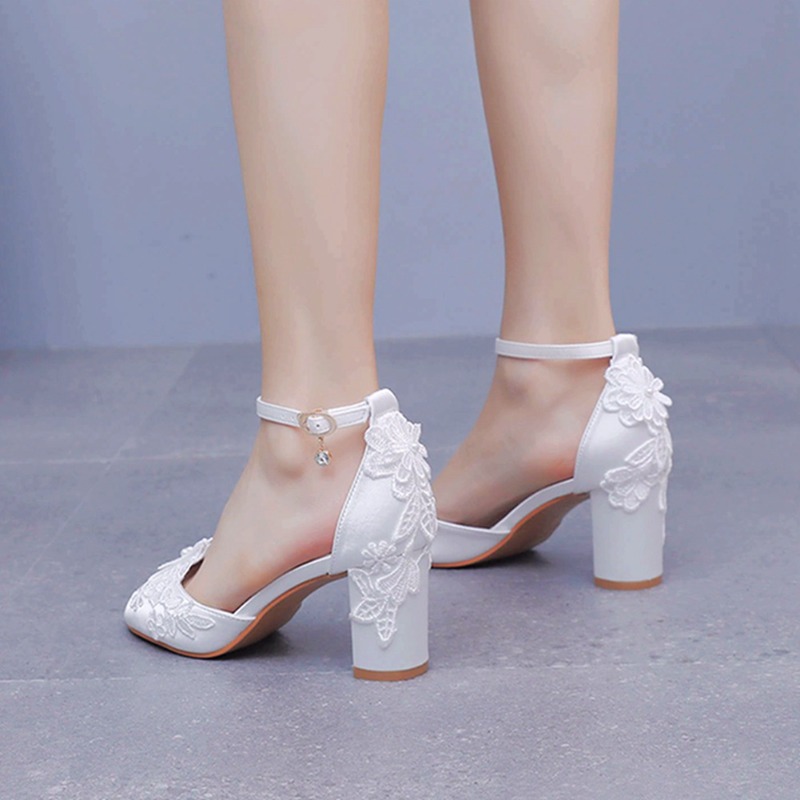 Women White Silk High Heels Su - Women'S Shoes Peep Toe avis et prix