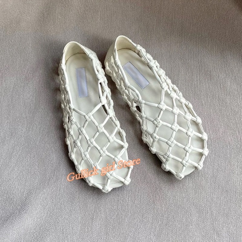 French Woven Mesh Hollow flat  - Women Shoes Sandals avis et prix