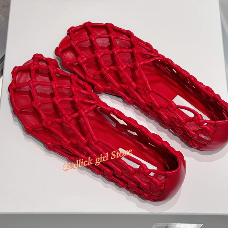 French Woven Mesh Hollow flat  - Women Shoes Sandals avis et prix