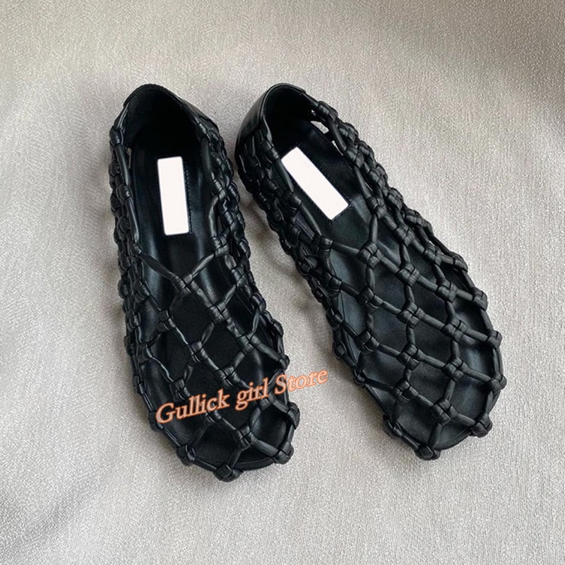 French Woven Mesh Hollow flat  - Women Shoes Sandals avis et prix