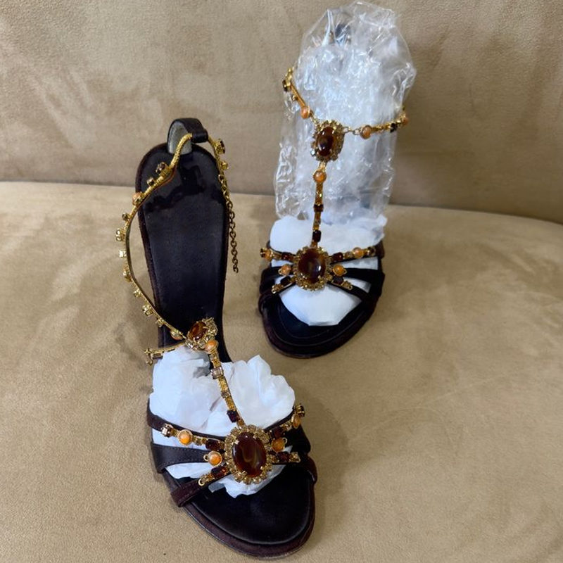 Rhinestone Open Toe Cross Stra - Women'S Shoes Peep Toe avis et prix