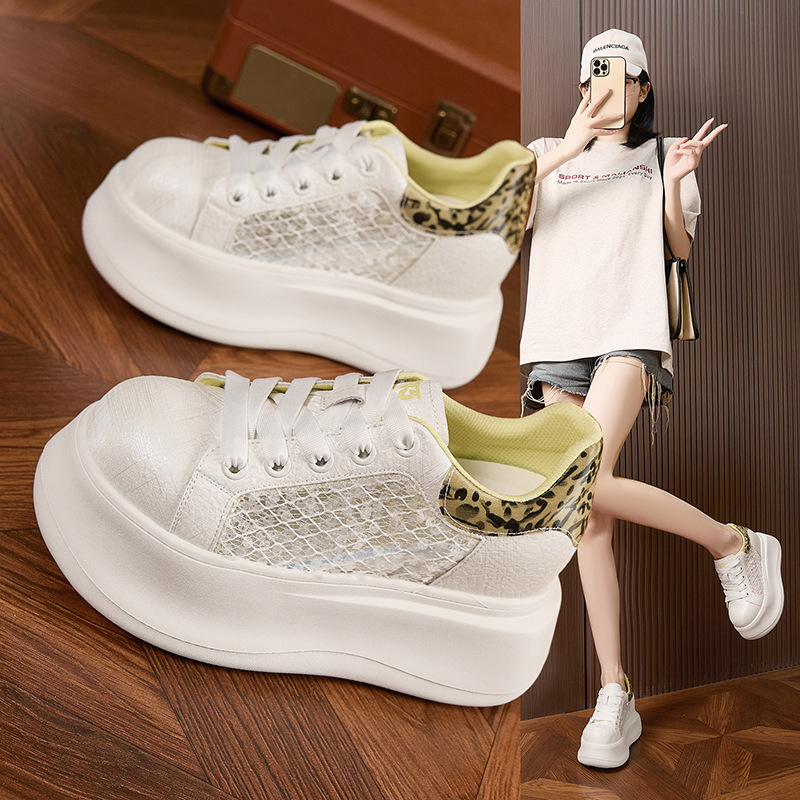 Thick-soled White Shoes for Wo - Mesh Sneaker Women avis et prix