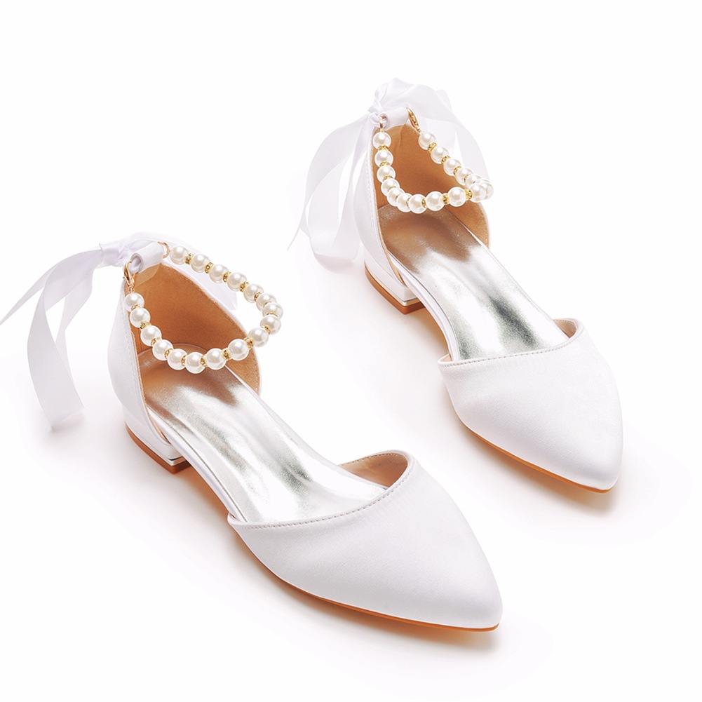 Wedding Shoes Bride Flat Heel  - Women Shoes Sandals avis et prix