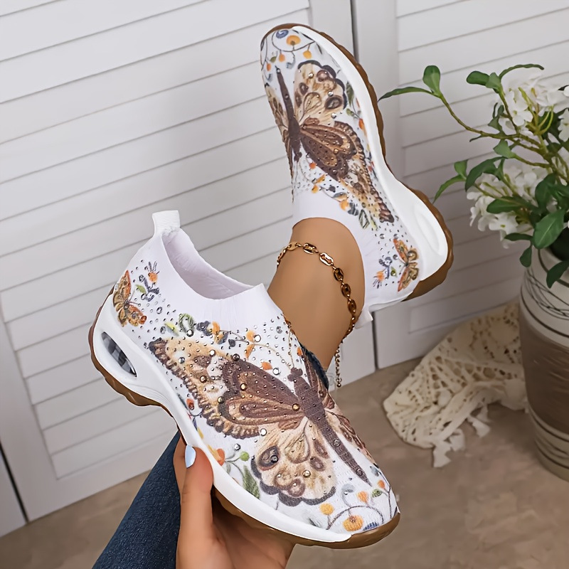 Women's Butterfly Rhinestone S - Mesh Sneaker Women avis et prix