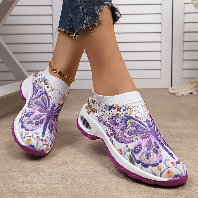 Women's Butterfly Rhinestone S - Mesh Sneaker Women avis et prix